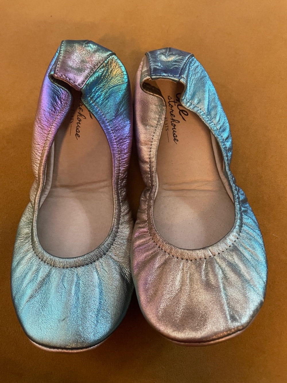 The Storehouse Flats Northern Lights Iridescent Metallic Leather Flats 7